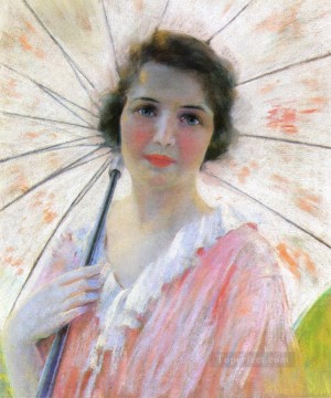 日傘をさした女性 ロバート・リード Oil Paintings